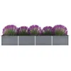 Image de vidaXL Lit surélevé de jardin Acier galvanisé 320x80x45 cm Gris