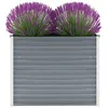 Image de vidaXL Lit Surélevé Acier Galvanisé 100x40x77 cm Gris Jardinière Pot de Fleurs 44852