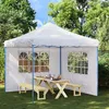 Image de vidaXL 2x Paroi de Tente de Réception avec Fenêtre PE Blanc Tonelle Pavillon 45113
