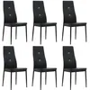 Image de Chaises À Manger Lot De 6 Noir Similicuir Vidaxl
