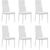 Image de Chaises À Manger Lot De 6 Blanc Similicuir Vidaxl