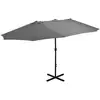 Image de Parasol D'extérieur Poteau En Aluminium 460x270 Cm Anthracite Vidaxl