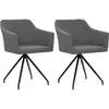 Image de Chaises Pivotantes À Manger Lot De 2 Gris Clair Tissu Vidaxl
