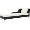 Image de Chaise Longue Avec Coussin Résine Tressée Noir Vidaxl