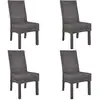 Image de Chaises À Manger Lot De 4 Marron Rotin Kubu Et Bois De Manguier Vidaxl