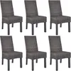 Image de Chaises À Manger Lot De 6 Marron Rotin Kubu Et Bois De Manguier Vidaxl