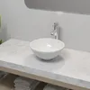 Image de vidaXL Lavabo Salle de Bain avec Mitigeur Céramique Rond Blanc Robinet Vasque 275494