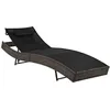 Image de Chaise Longue Avec Oreiller Résine Tressée Marron Vidaxl