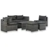 Image de vidaXL Salon de jardin avec coussins 6 pcs Résine tressée Gris 44722