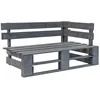Image de Banc D'angle Palette De Jardin Bois Gris Vidaxl