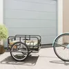Image de vidaXL Remorque de Vélo Chariot de Transport Remorque de Bicyclette Remorque à Bagages Jardin Extérieur 130x73x485 cm 91770
