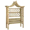 Image de Pergola De Jardin Avec Toit Et Banc Bois De Pin Imprégné Vidaxl