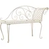 Image de Chaise Longue De Jardin 128 Cm Métal Antique Blanc Vidaxl
