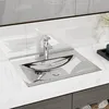Image de Lavabo rectangulaire en céramique gris - vidaXL - 60x46x16 cm - Avec trop-plein et trou de robinet