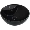 Image de Lavabo - VIDAXL - Forme ronde - Céramique - Noir - Design tendance et contemporain