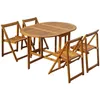 Image de vidaXL Ensemble à manger dextérieur pliable 5pcs Bois dacacia solide 45594