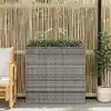 Image de Lit Surélevé De Jardin Avec 4 Pots Résine Tressée Blanc Vidaxl