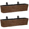 Image de Pots De Fleurs 2 Pcs Jacinthe D'eau Marron Vidaxl
