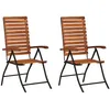 Image de Chaises Inclinables De Jardin Lot De 2 Bois Solide D'acacia Vidaxl