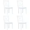 Image de Chaises À Manger Lot De 4 Blanc Bois D'hévéa Massif Vidaxl