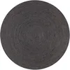 Image de Tapis Fait À La Main Jute Rond 90 Cm Gris Foncé Vidaxl