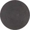Image de Tapis Fait À La Main Jute Rond 120 Cm Gris Foncé Vidaxl
