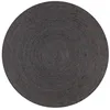 Image de vidaXL Tapis fait à la main Jute Rond 120 cm Gris foncé 133666