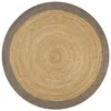 Image de Tapis - vidaXL - Jute fait à la main - 90 cm - Rond - Intérieur - Gris naturel