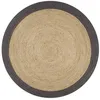Image de Tapis - vidaXL - Jute - 90 cm - Rond - Naturel et gris foncé