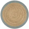 Image de Tapis - vidaXL - Jute fait à la main - 120 cm - Vert olive - Naturel - Rond