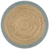 Image de Tapis - vidaXL - Jute fait à la main - 150 cm - Bord vert olive - Naturel et durable