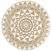 Image de Tapis - vidaXL - Jute fait à la main - 90 cm - Rond - Motif floral moderne