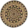 Image de Tapis Fait À La Main Jute Avec Imprimé Noir 150 Cm Vidaxl