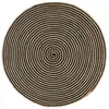 Image de Tapis - vidaXL - Spirale Noir - Jute tressé - Diamètre 90 cm - Fait à la main