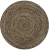Image de vidaXL Tapis fait à la main Jute Noir et naturel 120 cm