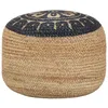 Image de vidaXL Pouf fait à la main Bleu 45 x 30 cm Jute