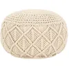 Image de Pouf Fait À La Main En Macramé 45 X 30 Cm Coton Vidaxl