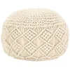 Image de vidaXL Pouf fait à la main en macramé 45 x 30 cm Coton