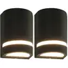 Image de Appliques Murales D'extérieur 2 Pcs 35 W Noir Demi-rond Vidaxl