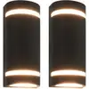 Image de Appliques Murales D'extérieur 2 Pcs 35 W Noir Demi-rond Vidaxl