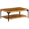 Image de Table Basse Et Étagère 100x60x35 Cm Bois De Récupération Solide Vidaxl