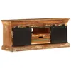 Image de Meuble TV Vintage - VIDAXL - 110 x 30 x 45 cm - Bois de récupération massif - Noir - Laqué