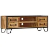 Image de Meuble TV - VIDAXL - Bois massif de manguier - Style industriel - 120 x 30 x 40 cm