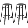 Image de Tabourets De Bar Lot De 2 Noir Acier Vidaxl