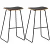 Image de Tabourets De Bar Lot De 2 Noir Similicuir Vidaxl