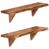 Image de Étagères Murales 2 Pcs 60x20x18 Cm Bois D'acacia Massif Vidaxl