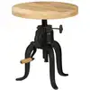 Image de Table D'appoint 45x (45-62) Cm Bois De Manguier Massif Et Fonte Vidaxl