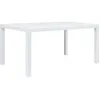 Image de vidaXL Table de jardin Blanc 150x90x72 cm Plastique Aspect de rotin