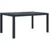 Image de Table De Jardin Anthracite 150x90x72 Cm Plastique Aspect Rotin Vidaxl