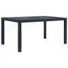 Image de vidaXL Table de jardin Anthracite 150x90x72 cm Plastique Aspect rotin